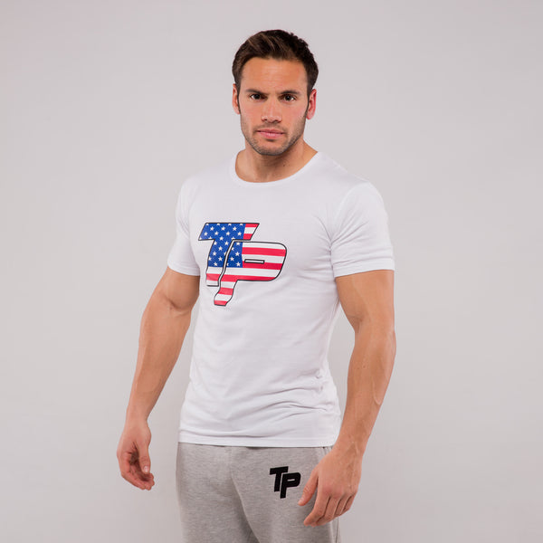 TP T-Shirt - White & USA print