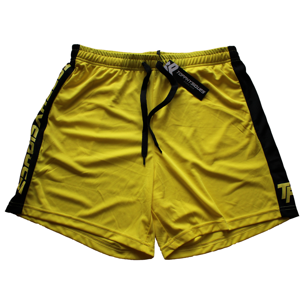 Stripe Performance Shorts - Yellow & Black