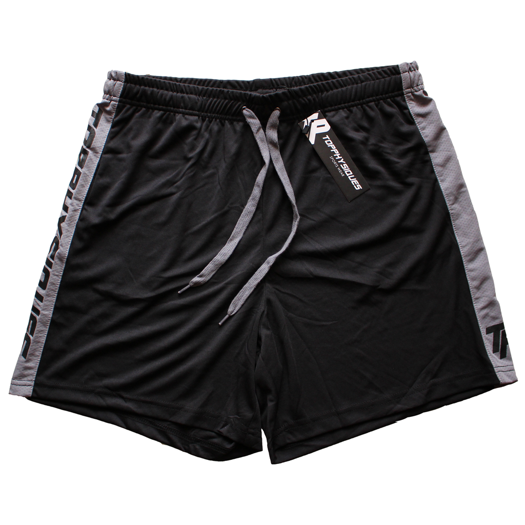 Stripe Performance Shorts - Black & Grey