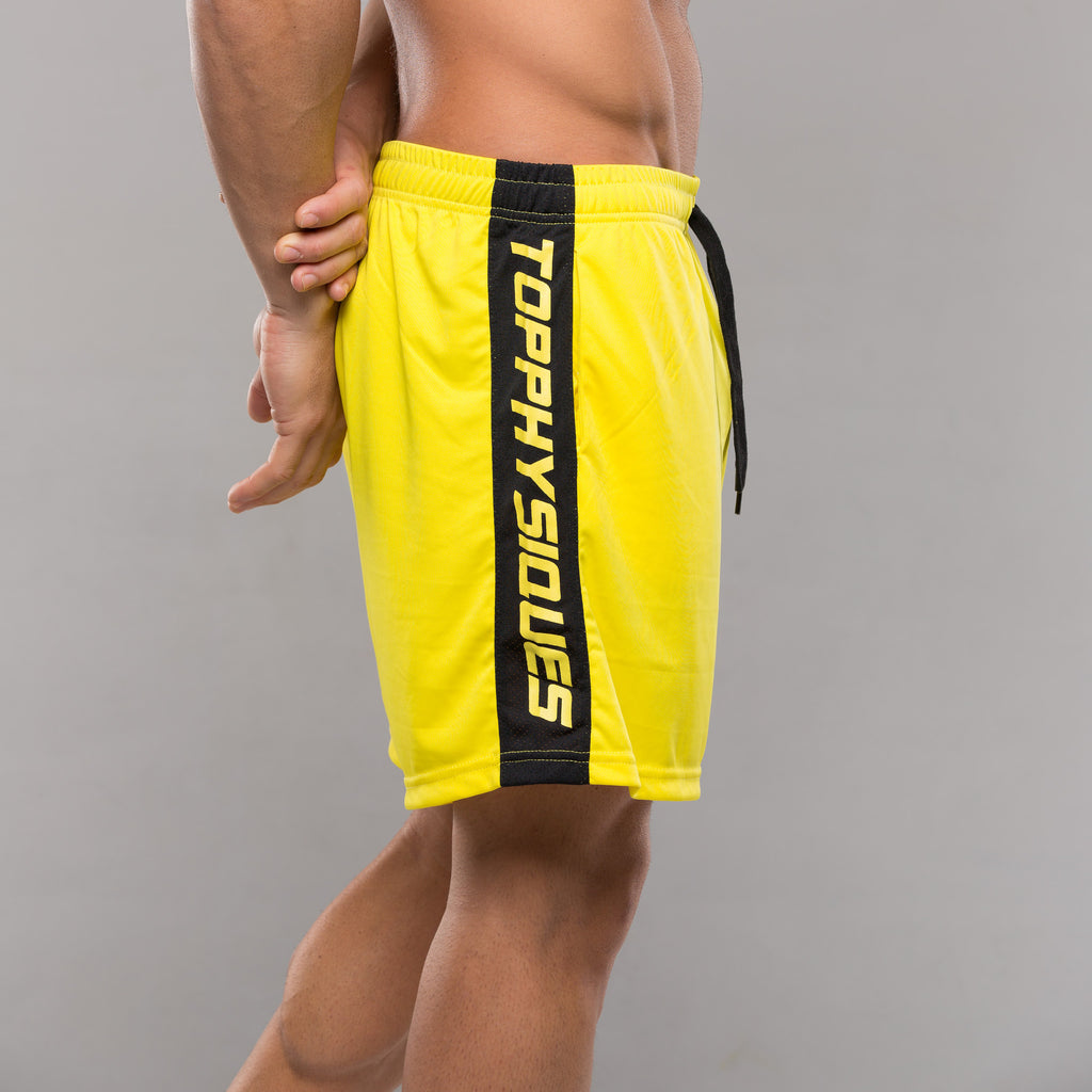 Stripe Performance Shorts - Yellow & Black