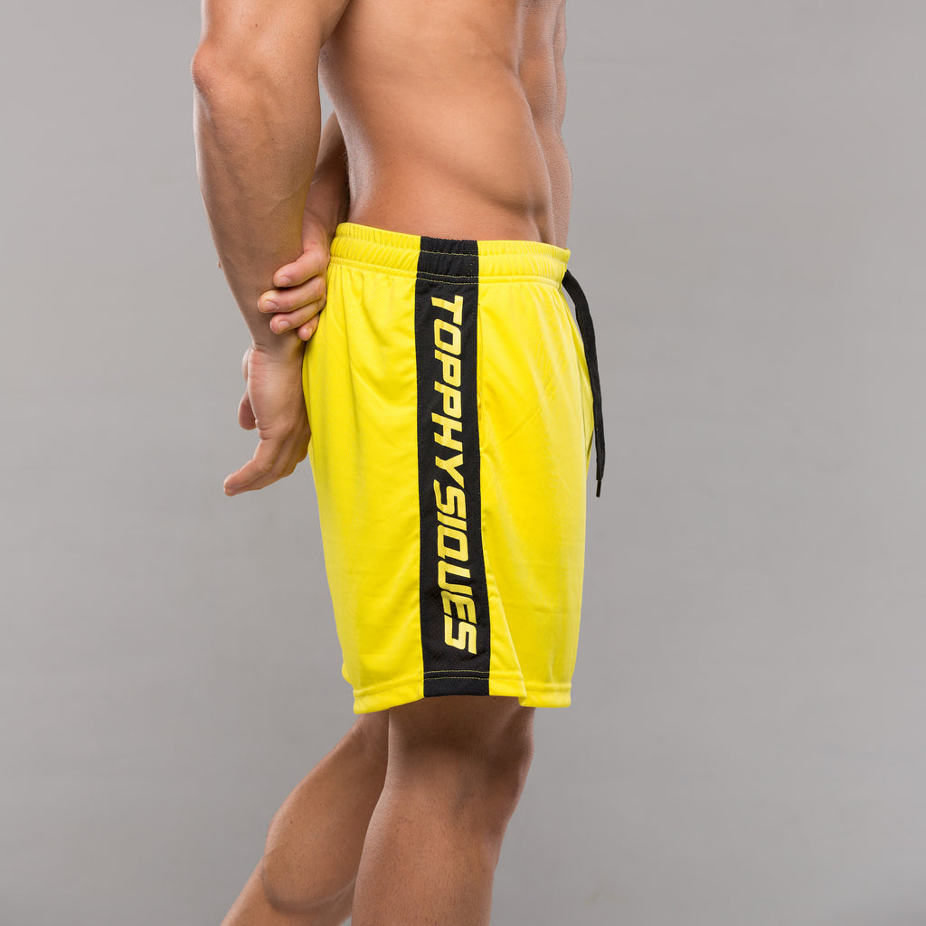 Stripe Performance Shorts - Yellow & Black