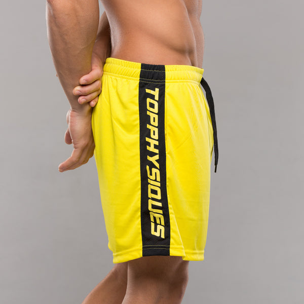 Stripe Performance Shorts - Yellow & Black