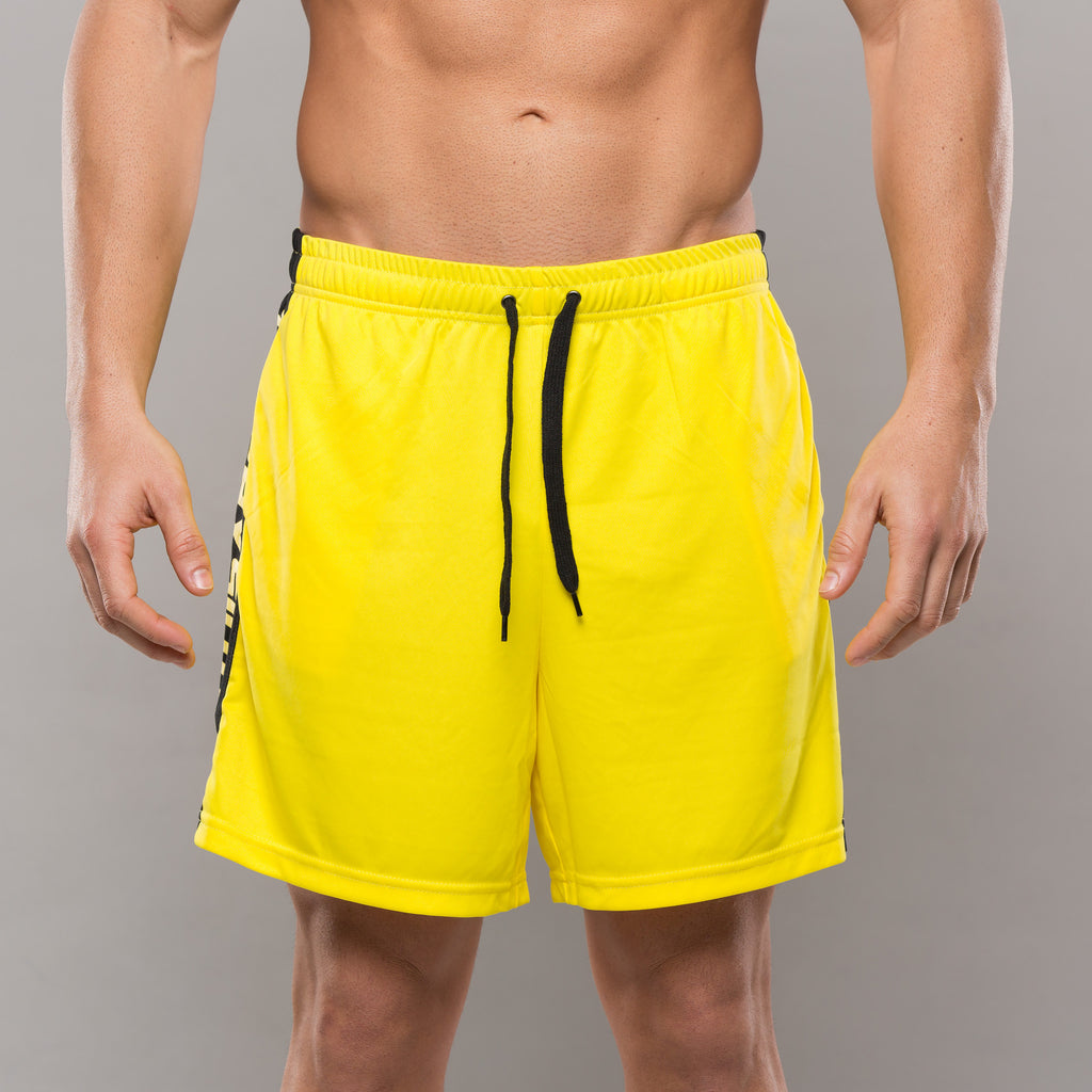 Stripe Performance Shorts - Yellow & Black