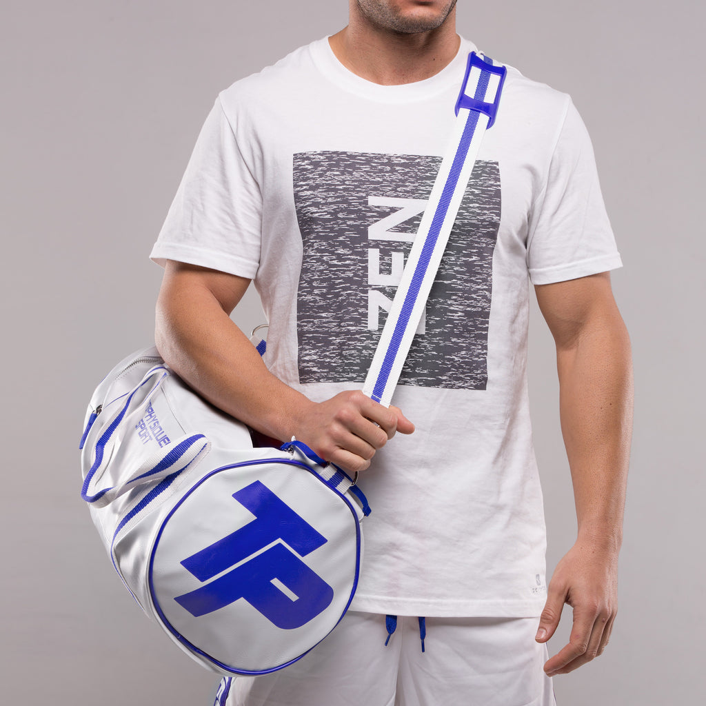 Topphysiques Sports Bag - White & Navy Blue