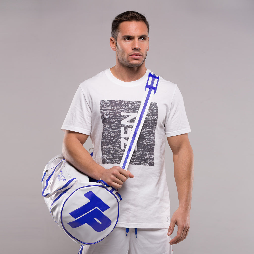 Topphysiques Sports Bag - White & Navy Blue