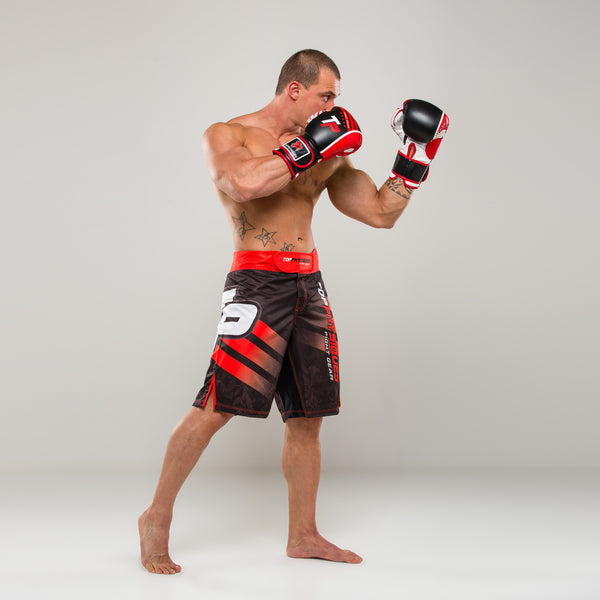 Black & Red TP MMA Shorts