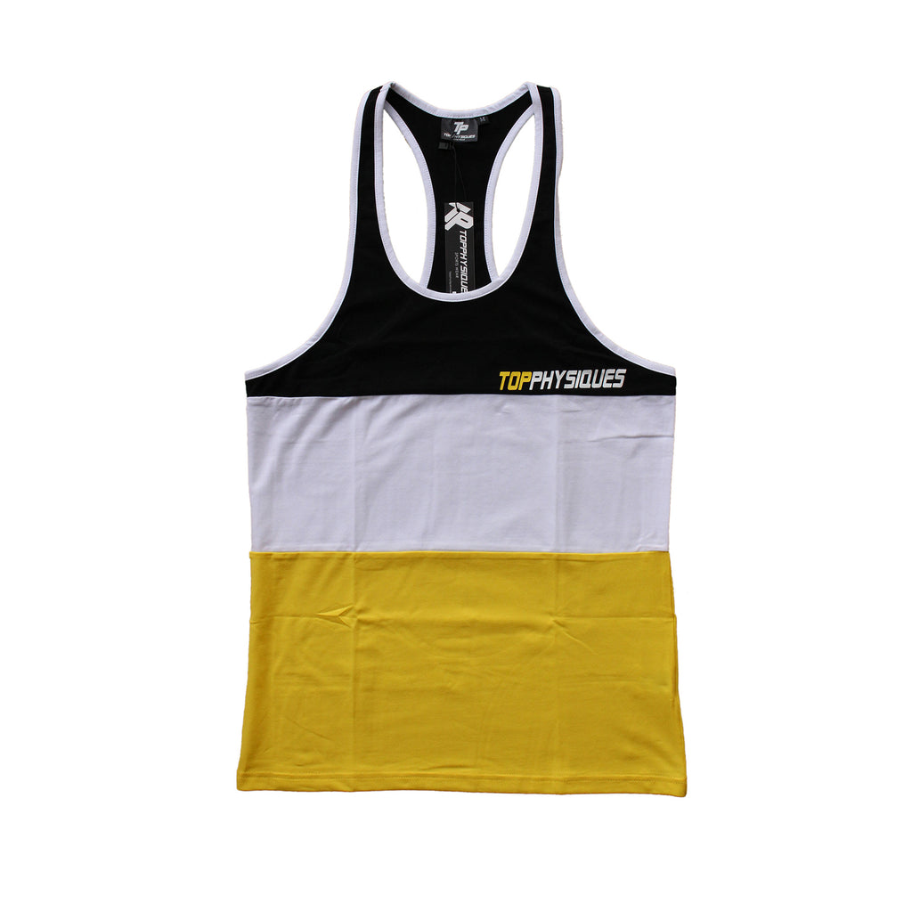 Topphysiques 3-Panel Stringer Vest - Black,White,Yellow
