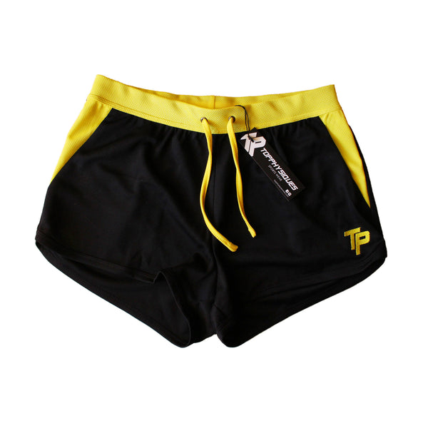TP BodyBuilding Shorts - Black & Yellow